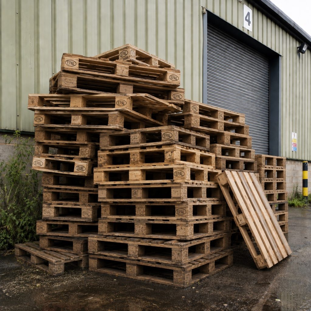 Stack of Used Wooden Pallets in Birmingham